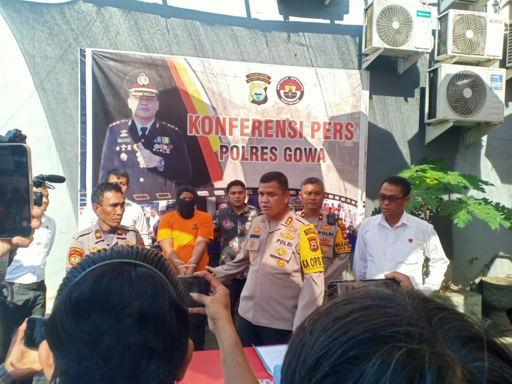 Polres Gowa Gelar Konferensi Pers Kasus Pencabulan Terhadap Anak di Bawah Umur
