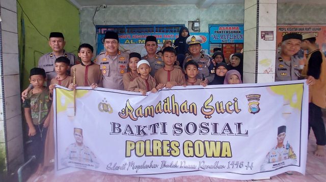 Polres Gowa Gelar Bakti Sosial Ramadhan, Salurkan Bantuan ke Panti Asuhan